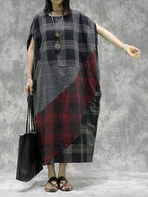 Original Split-Joint Batwing Sleeve Round-Neck Dress